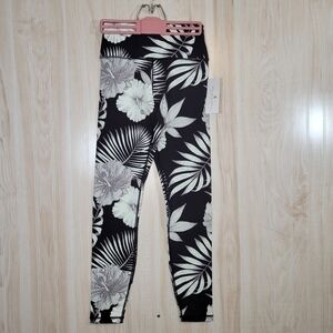Spiritual Gangster Black & White Tropical Floral Leggings Sz Sm - new with tags
